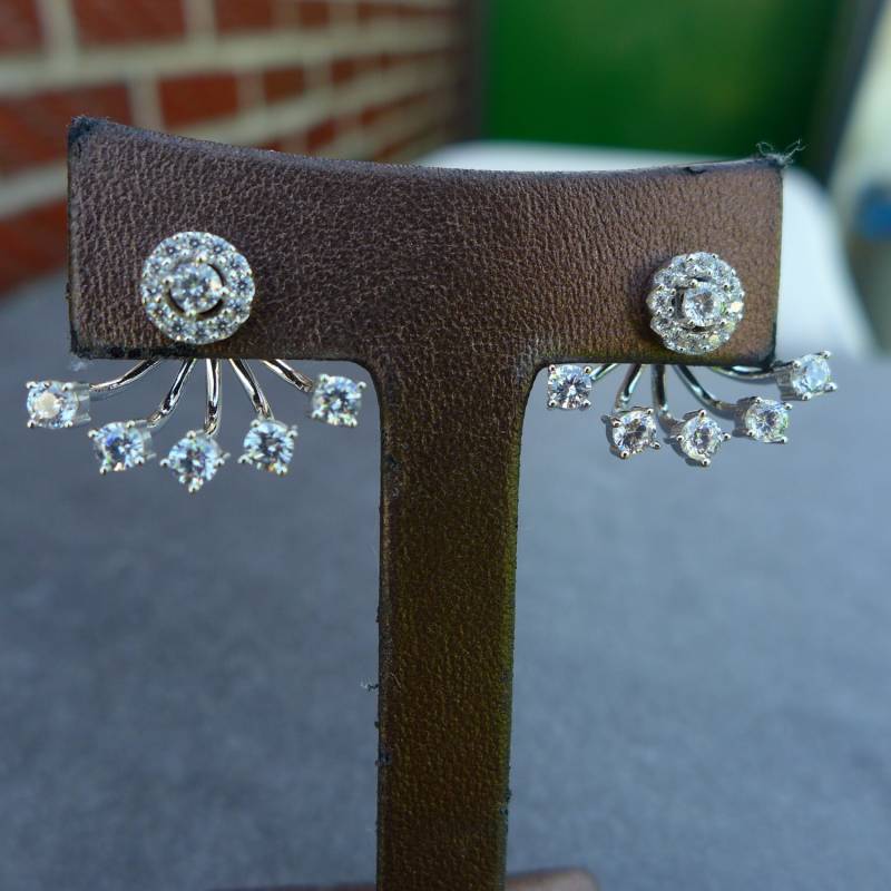 925 Sterling Silber, Zirkonia, Ear Jacket, Kletterer, Party Schmuck, 2-Wege-Ohrring 925 Sterling Silber, Zirkonia, Ear Jacket, Kletterer, Party Schmuck, 2-Wege-Ohrring von HelloMyJewelry