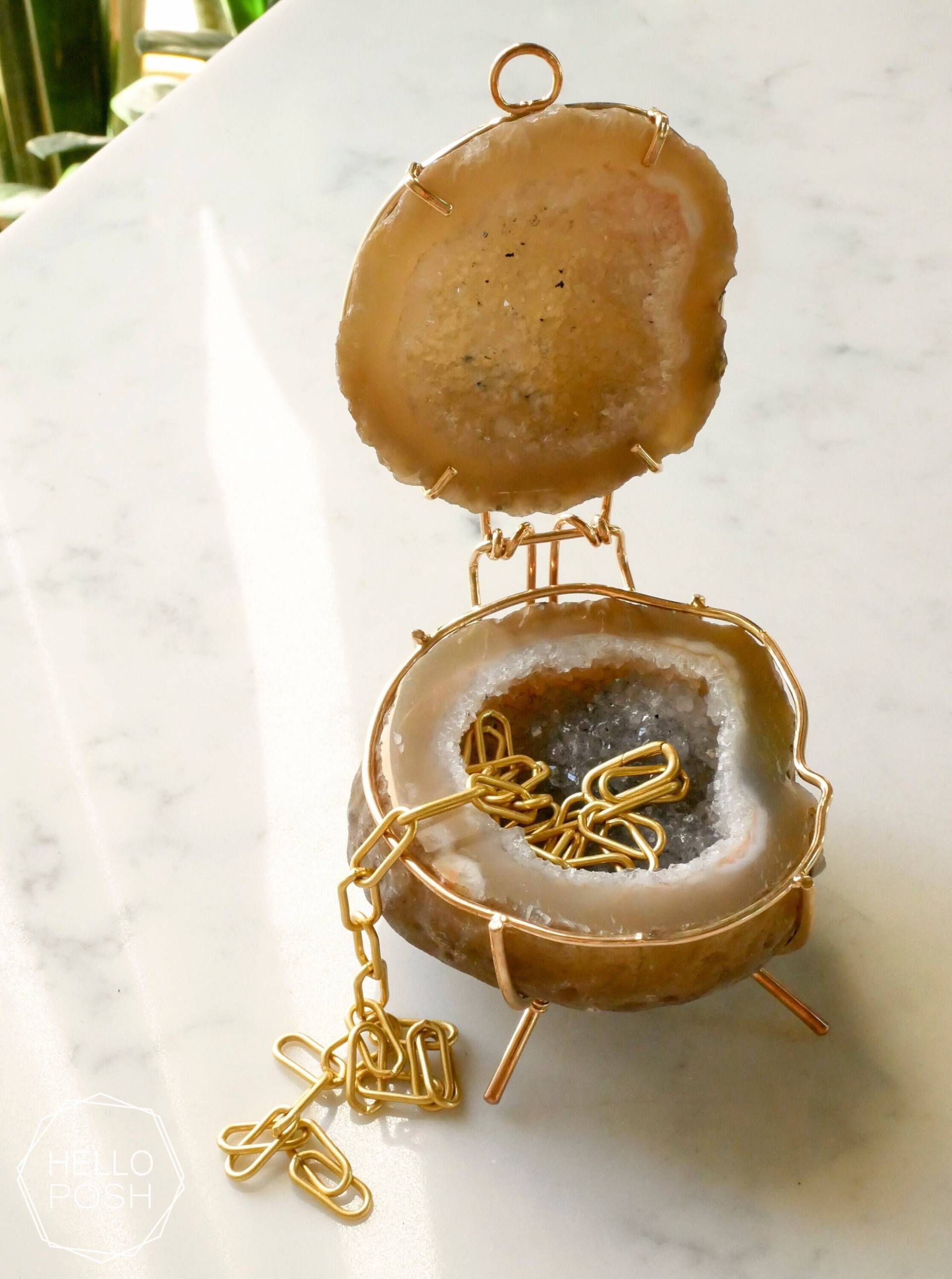 Druzy Geode Ring Box. Schmuckschatulle. Hochzeitsantrag Verlobungsringdose. Rb21 von HelloPosh