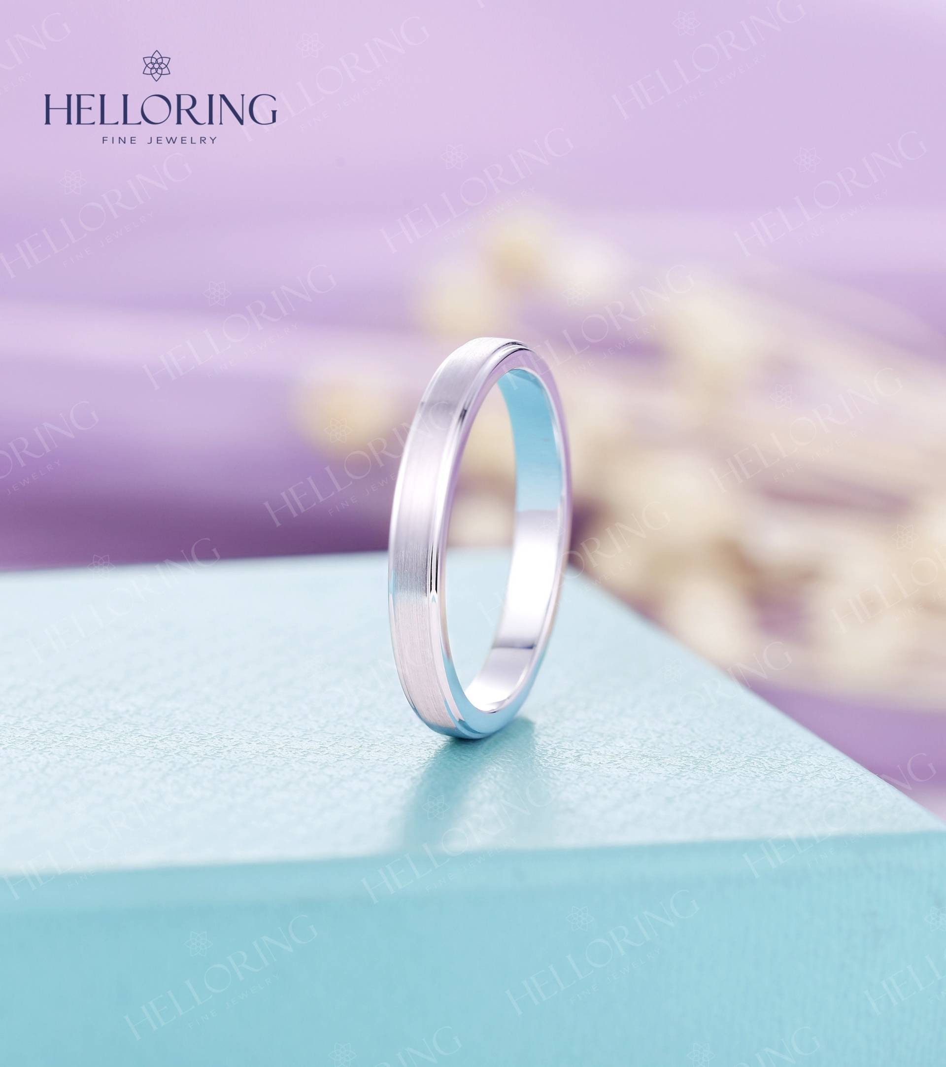 Herrenring Weißgold 4mm Poliert Schlicht Gold Stapeln Passende Minimalist Solid Goldring Zierlicher Jahrestag Einfacher Versprechen Ring von HelloRing