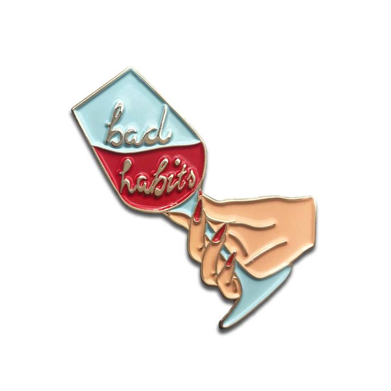 Bad Habits Weinglas Emaille Pin Bachelorette Geschenk von HelloSailorTees