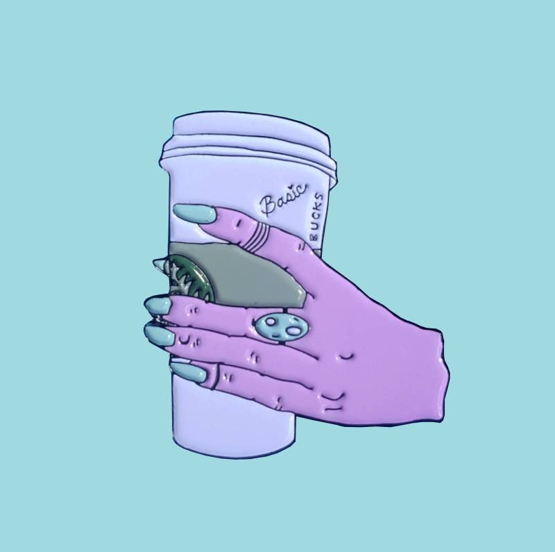 Basic Hexe Starbucks Kaffee Emaille Anstecknadel von HelloSailorTees