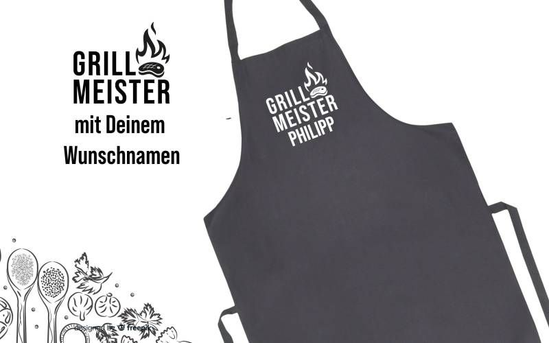 Geschenk Für Papa| Personalisierte Schürze Mit Namen in Anthrazit Oder Dunkelblau| Wunschnamen von Hellodesignmeshop