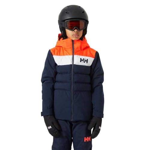 Helly-Hansen Cyclone Jacke für Junioren - Wasserdichte, atmungsaktive, isolierte Skijacke mit verstellbarer Kapuze, 596 Navy - 14 von Helly Hansen