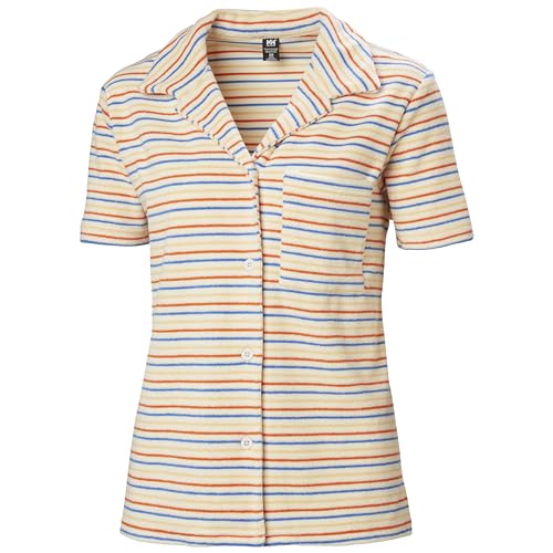 Helly-Hansen Damen Siren Frottee Hemd mit Button-Down-Kragen, 048 Snow Multistripe, X-Groß von Helly Hansen