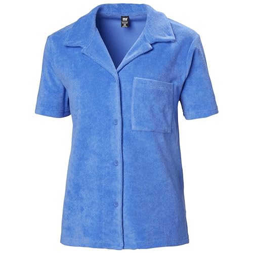 Helly-Hansen Damen Siren Frottee Hemd mit Button-Down-Kragen, Blau, Mittel von Helly Hansen