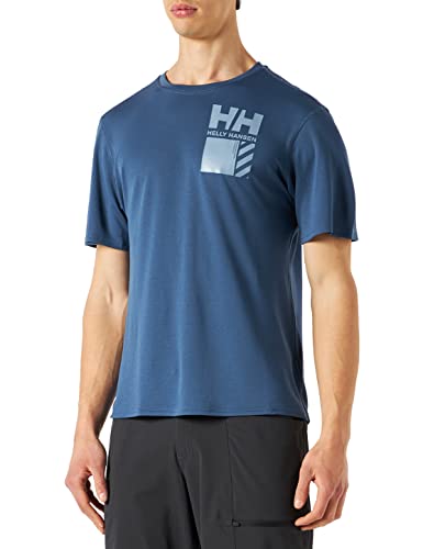 Helly Hansen Herren Lifa Tech Graphic T-Shirt, 576 Deep Steel, M von Helly Hansen