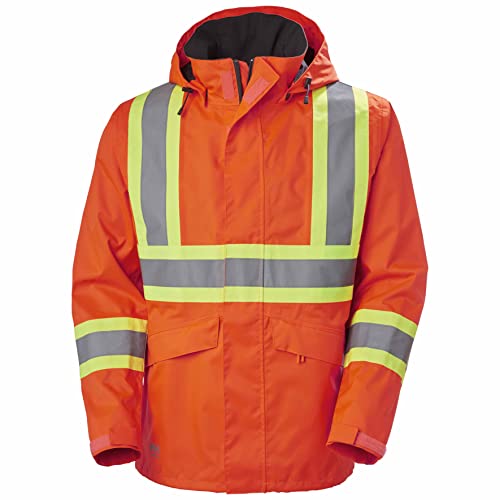 Helly-Hansen Herren Workwear Alta High Visibility Class 3 Shell Jacke, Orange/Abendrot im Zickzackmuster (Sunset Chevron), S von Helly Hansen