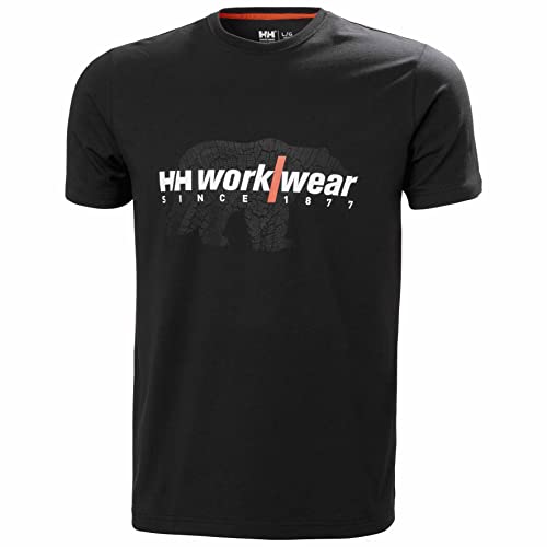 Helly-Hansen Herren Workwear Hhww Graphic T-Shirt, Black/White Print, Mittel von Helly Hansen