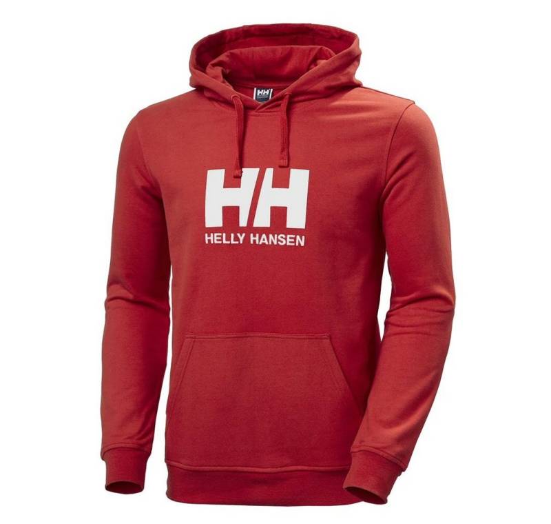 Helly Hansen Kapuzenpullover Logo Hoodie (Bio-Baumwolle) rot Herren von Helly Hansen