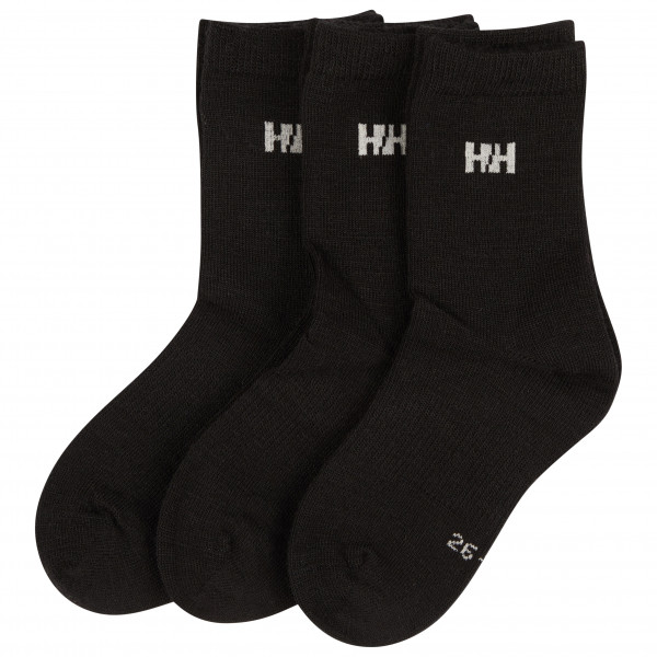 Helly Hansen - Kid's Wool Sock Basic 3-Pack - Multifunktionssocken Gr 32-35 schwarz von Helly Hansen