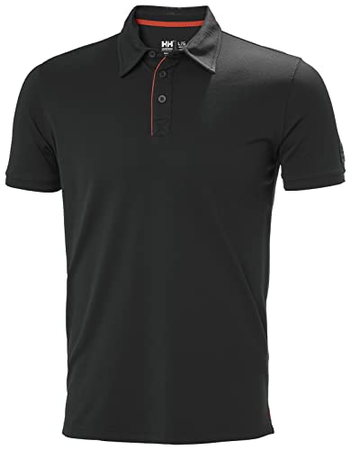 Helly-Hansen Workwear Kensington Tech Poloshirts für Herren – leichte, atmungsaktive Kurzarm-Pullover für hohe Mobilität, 991 Schwarz, 3X-Groß von Helly-Hansen