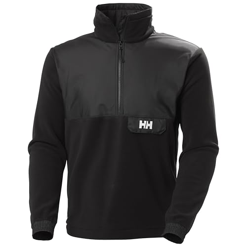 Helly-Hansen Yu Fleecejacke für Herren, 1/2-Reißverschluss, warmes Polartec-Mikrofleece, recycelte Materialien, YKK-Reißverschluss, Brusttasche, 991 Schwarz, Large von Helly Hansen