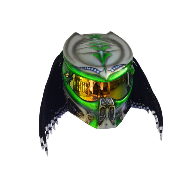 Predator Helm, Custom Handgemachter Airbrush Lackierter Full Face Motorradhelm, Casque Helmartthai Predator Helm, Custom Handgemachter Airbrush Lackierter Full Face Motorradhelm, Casque Helmartthai von HelmetArtThai