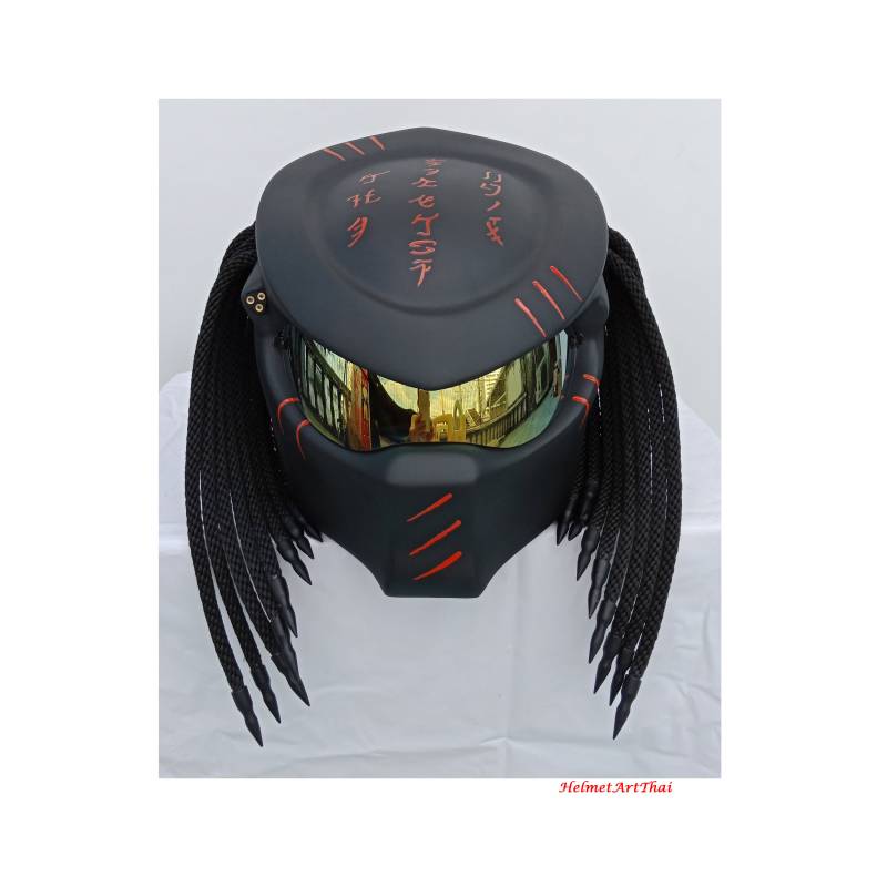 Predator Helm, Custom Handgemachter Airbrush Lackierter Full Face Motorradhelm, Casque Helmartthai Predator Helm, Custom Handgemachter Airbrush Lackierter Full Face Motorradhelm, Casque Helmartthai von HelmetArtThai