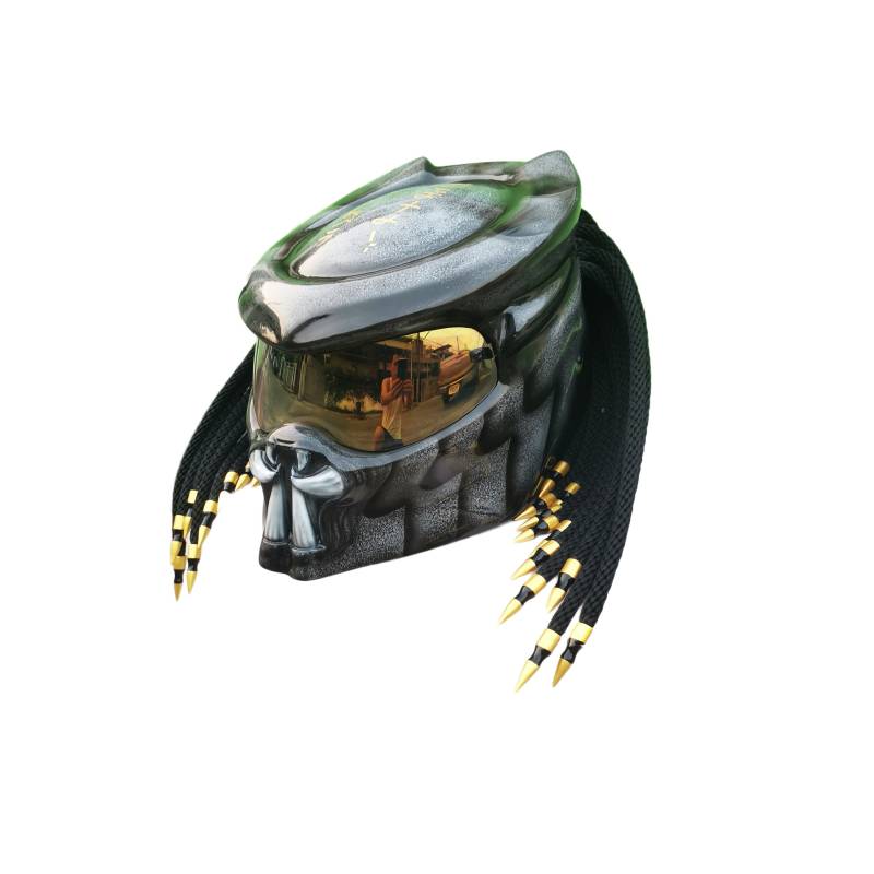 Predator Helm, Custom Handgemachter Airbrush Lackierter Full Face Motorradhelm, Casque Helmartthai Predator Helm, Custom Handgemachter Airbrush Lackierter Full Face Motorradhelm, Casque Helmartthai von HelmetArtThai