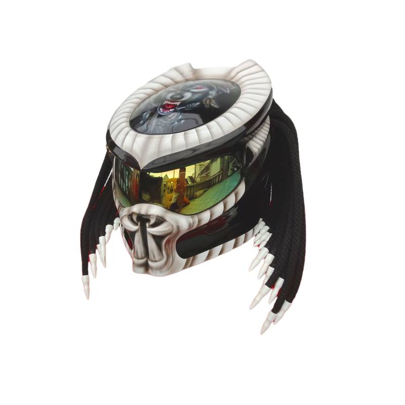 Predator Helm, Custom Handgemachter Airbrush Lackierter Full Face Motorradhelm, Casque Helmartthai Predator Helm, Custom Handgemachter Airbrush Lackierter Full Face Motorradhelm, Casque Helmartthai von HelmetArtThai