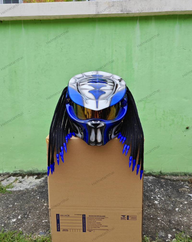 Predator Helm, Custom Handgemachter Airbrush Lackierter Motorradhelm, Casque Helm Predator Helm, Custom Handgemachter Airbrush Lackierter Motorradhelm, Casque Helm von HelmetArtThai
