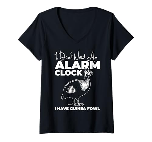 Damen I Dont Need An Alarm Clock Guinea Fowl Chicken Bird T-Shirt mit V-Ausschnitt Damen I Dont Need An Alarm Clock Guinea Fowl Chicken Bird T-Shirt mit V-Ausschnitt von Helmperlhuhn Perlhuhnfamilie Designs Ideen