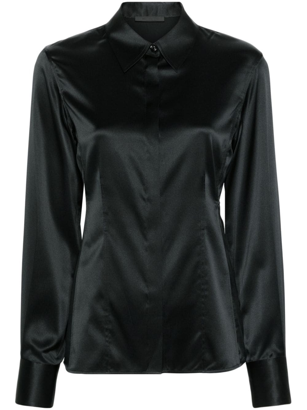 Helmut Lang Seamed Slash Seidenhemd - Schwarz von Helmut Lang