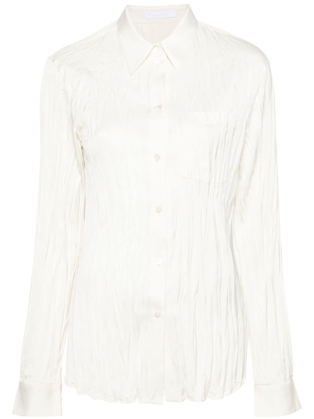 Helmut Lang crease-effect satin shirt - Nude von Helmut Lang