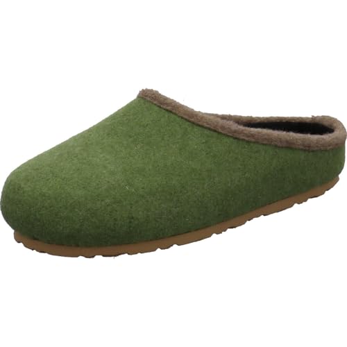 Helmut Trunte Damen Hausschuh aus Filz Schafwolle in Grün mit Wechselfußbett. grün Gr. 37 von Helmut Trunte