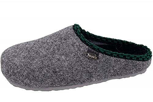 Helmut Trunte Hausschuhe Filzclogs Walkpantoffel Unisex mit Fußbett gemütlich warm, Grau, 44 EU von Helmut Trunte