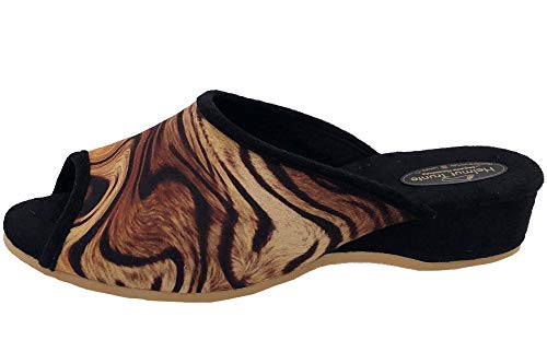 Helmut Trunte Hausschuhe Pantolette mit Fußbett Peeptoe (Braun, Numeric_38) von Helmut Trunte