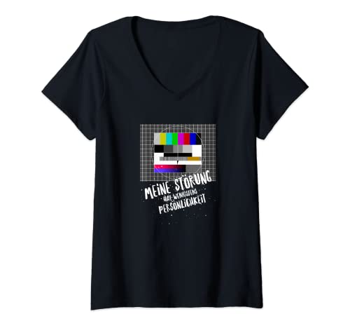 Damen "Testbild Störung mit Persönlichkeit" 80er und 90er TV T-Shirt mit V-Ausschnitt Damen "Testbild Störung mit Persönlichkeit" 80er und 90er TV T-Shirt mit V-Ausschnitt von HelveticQuality
