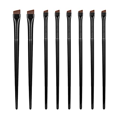 Augenbrauenpinsel, Eyeliner Pinsel, Lidstrich Pinsel, Eyeliner Bürste, Schräger Eyeliner Pinsel, Professionelles Flaches Augen Make up Pinsel Make up Werkzeug, Perfekt zum Formen Augenbrauen, 8 Stück von Helweet