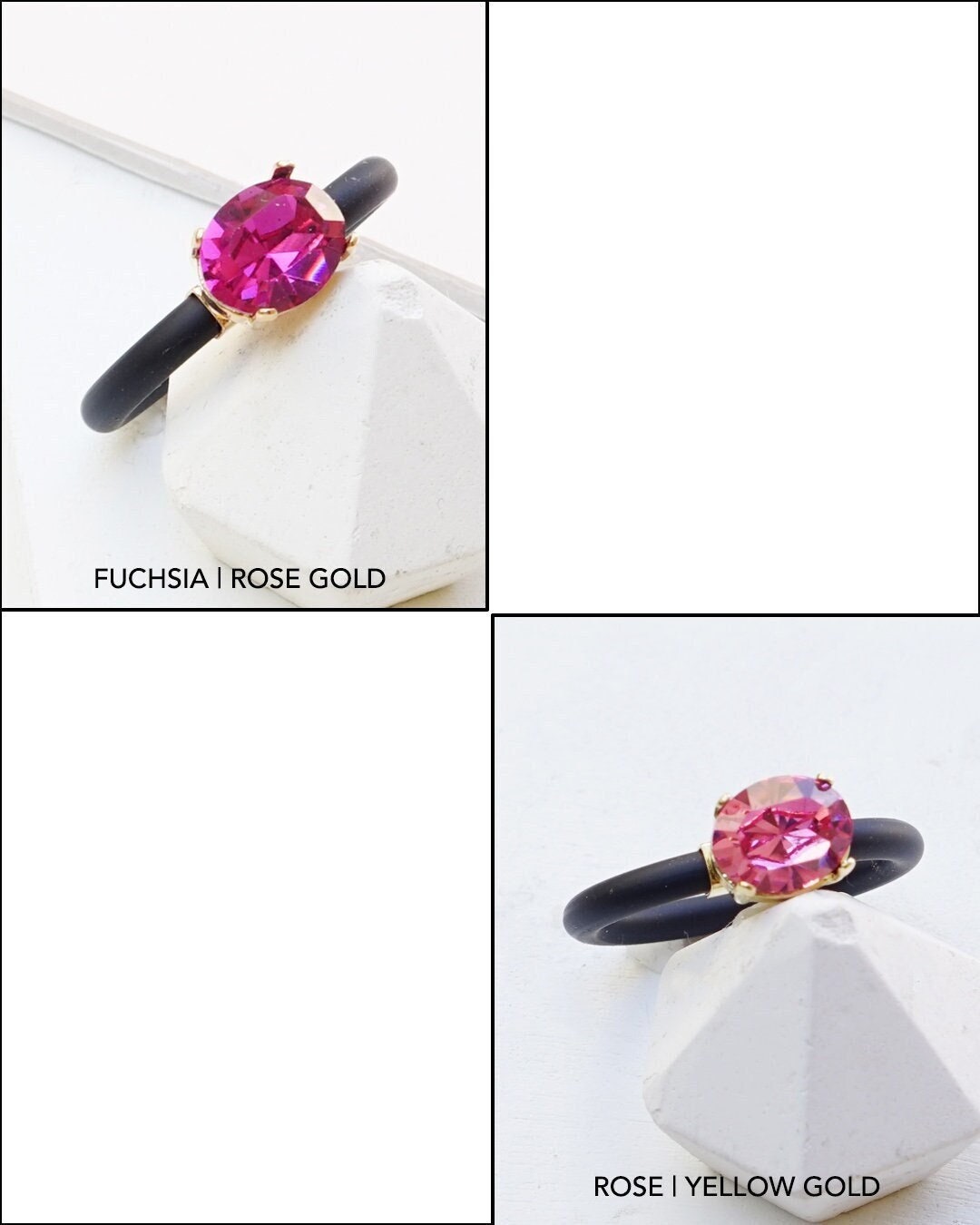 Kautschukring Für Frauen, Silikonringe Rosa Ring, Breiter Ovale Ringe, Solitärring, Cocktailring, Silikonsteinring von HelyDesigns