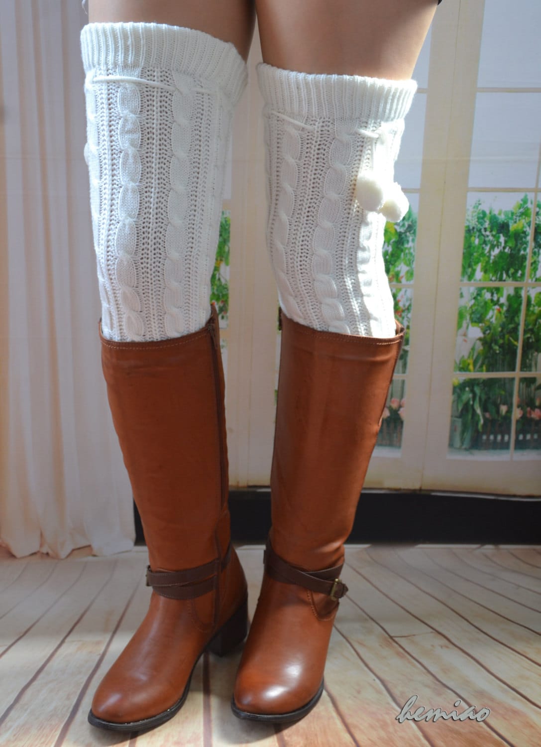 Overknee Socken Stulpen Aus Wollgemisch, Winter Accessoires von Hemiao