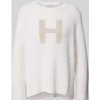 Hemisphere Strickpullover mit Label-Print in Offwhite, Größe 38 von Hemisphere