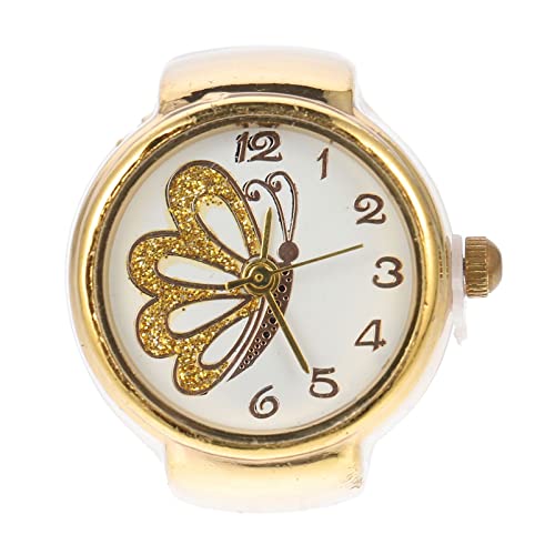 Hemobllo 1 STK Ringuhr Schlanke Uhr Valentinstag Uhr Modische Fingeruhr Schmetterlinge Entwerfen Fingeruhr Schmetterlings-handuhr Ring Für Frauen Jahrgang Legierung Schmücken Mode Liebhaber von Hemobllo