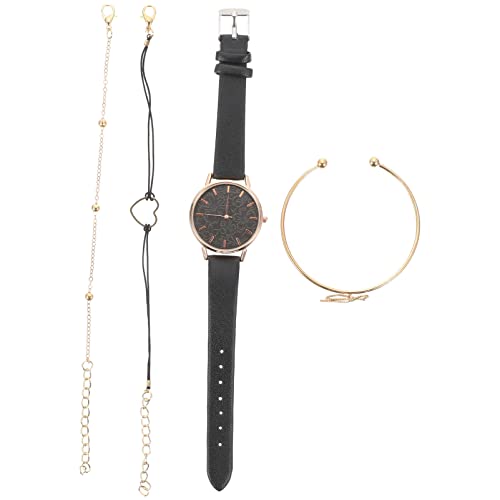 Hemobllo 1 Satz Damenuhr Anzüge für Frauen Armreif Blitzanzug Armbänder Geburtstagsgeschenk der Dame weibliches Geburtstagsgeschenk beiläufig Armband vierteiliges Set einstellen Fräulein Pu von Hemobllo