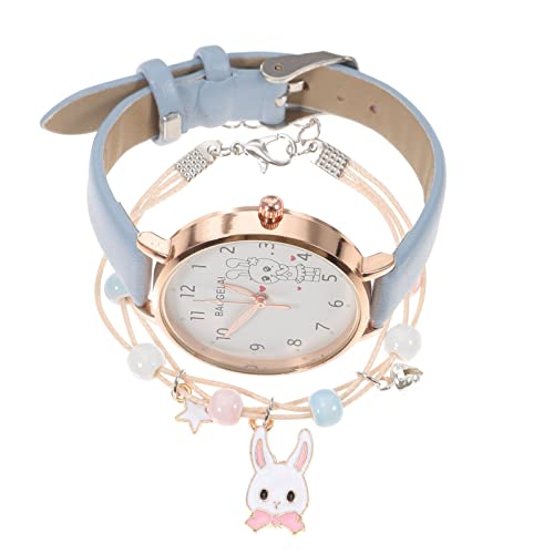 Hemobllo 1 Satz Kaninchen Beobachten Kinder Handgelenk Modeuhr Für Mädchen Uhren- Armbandset Für Damen Uhr Für Kinder Jungen 6-12 Kinder Armband Uhren Für Student Legierung Leicht Damenuhr von Hemobllo