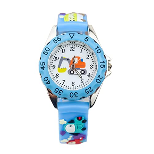 Hemobllo 1stk Kinderuhr Silikonuhr Armbanduhr Für Kinder Ansehen 3D Karikatur Bagger Normaler Glasspiegel von Hemobllo