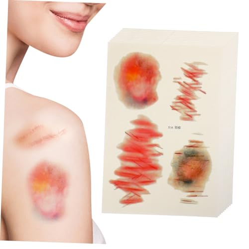Hemobllo 10 Blatt Teiliges Realistische Fake Wunden Aufkleber PVC Hautfreundlich Halloween April Fools Day Scherzartikel Vielseitig Einsetzbar Täuschend Echt Temporäre Narben Tattoos von Hemobllo