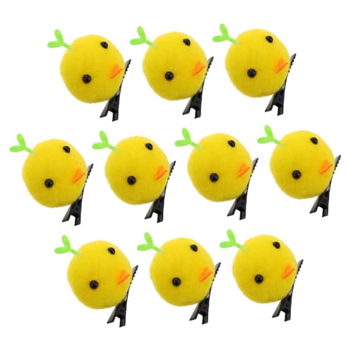 Hemobllo 10 Stück Kleine gelbe Hühnerhaarnadel Haarspangen für Mädchen Kawaii Haarzubehör Kleine Mädchenhaarklammern Osterkopfschmuck Haarnadeln Kleinkind Mädchen Haarschmuck Plüsch von Hemobllo