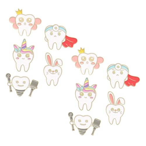 Hemobllo 10 Stück Teiliges Cartoon Zähne Broschen aus Robustem Metall Lustige Anstecknadeln für Kleidung Rucksäcke Hüte und Schals Zahn Pins für Alltag und Events von Hemobllo