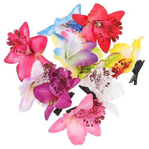 Hemobllo 10 Teiliges Orchideen Haarklammern für Damen Farbenfrohe Blütenclips Eleganter Haarschmuck für Strand Hochzeit und Alltag Schonend für Haare Haaraccessoires für Frauen und von Hemobllo