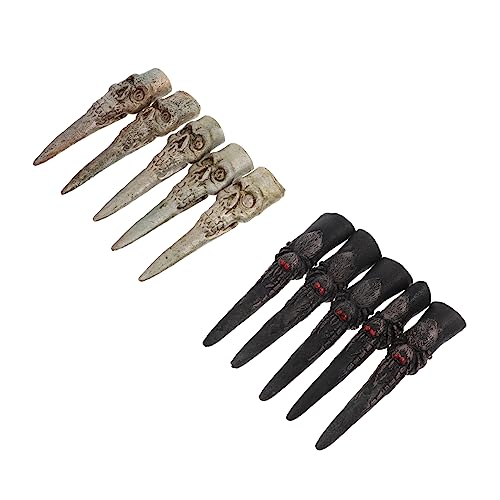 Hemobllo 10stücke Hexenfinger Halloween Kostüm Requisiten Gruselige Falsche Finger Zombie Fingernägel Halloween Zubehör Für Cosplay Horror Dekoration von Hemobllo