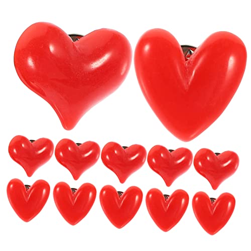 Hemobllo 12 Stück Teiliges Rotes Herz Anstecknadel Leichte Broschen Sicherem Resin für Damen Vielseitig Tragbar an Kleidung Taschen und Schals für Valentinstag und Festliche Anlässe von Hemobllo