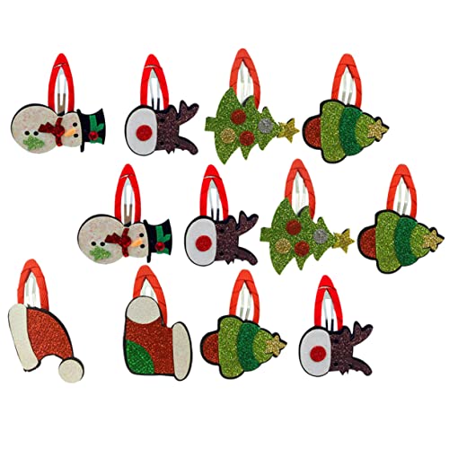 Hemobllo 12 Stück Teiliges Weihnachts Haarschmuck mit Elk Haar und Schneemann Clips Dicke Schonende Haarklammern Festliche Kopfbedeckung für Mädchen Partydekoration Weihnachten von Hemobllo