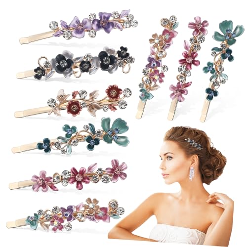 Hemobllo 12stücke Blumen-haarnadeln Mit Strasssteinen Dekorative Bobby Pins Für Frauen Glatte Oberfläche Leicht Und Tragbar Galvanisiert Vielseitig Einsetzbar Für Party Und Hochzeit von Hemobllo