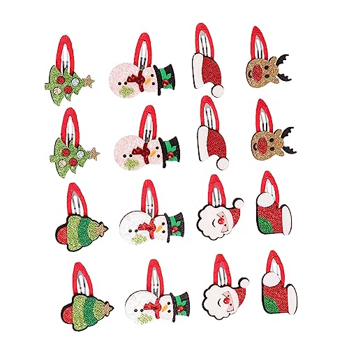 Hemobllo 16 Stück Teiliges Weihnachts Haarspangen für Mädchen Bunte Glitzer Haarklammern Rutschfest für Party Geburtstag Weihnachtsfeier und Festliche Anlässe von Hemobllo