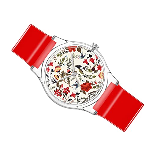 Hemobllo 1stück Mädchen Armbanduhr Mit Japanischem Mechanismus Wasserdichtes Design Kreative Fashion Uhr Für Mädchen Kunststoff-Wristwatch Rot Für Alltag von Hemobllo
