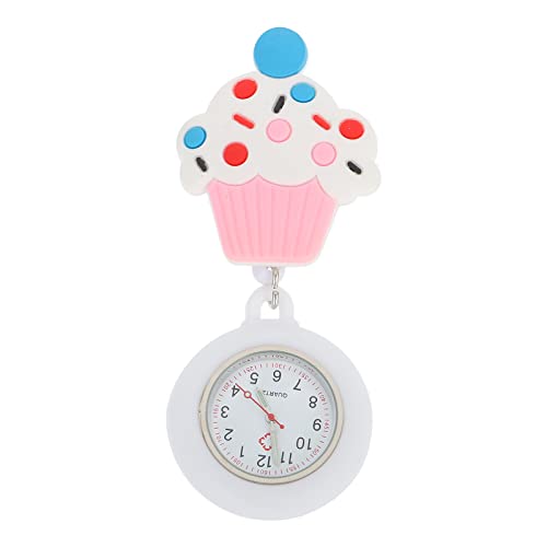 Hemobllo 1stk Taschenuhr Modeuhren Für Damen Clip-Uhr Damenuhren Pflegeuhr E-Clips Anstecknadel Revers Uhr Normaler Glasspiegel Aufsteckbar Brosche Weiß von Hemobllo