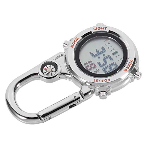 Hemobllo 1stk Taschenuhr Schlüsselanhänger Haken Schlüsselanhänger-Uhren Arzt-Revers-Uhr Digitale Clipuhr Uhrenarmband Kompass Ansteckuhr Edelstahl Gürtel von Hemobllo