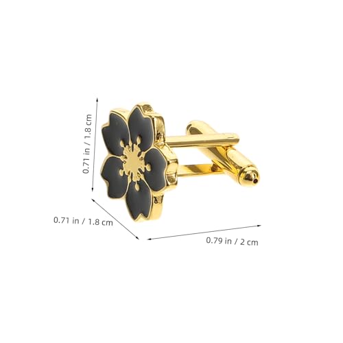 Hemobllo 2 Paare Japanische Manschettenknöpfe mit Kirschblüten Design Minimalistisches Blumen Komfortabler Sitz Eleganter Business Schmuck für Damen und Herren Retro Stil Gold und von Hemobllo
