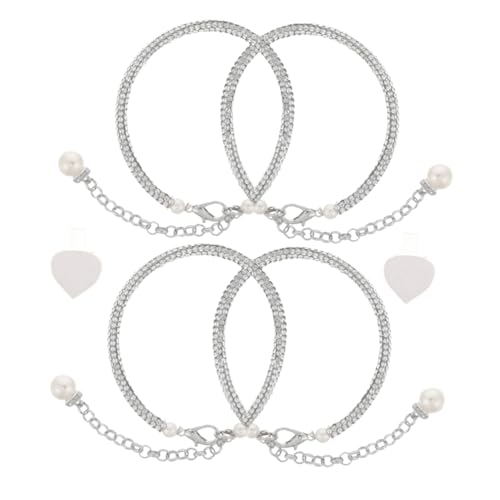 Hemobllo 2 Paare Lockerungs Schuhriemen für High Heels Abnehmbare Fesselriemen mit Funkelnden Strass und Perlenakzenten Stabiler Halt gegen Fersenschlupf Elegantes Design für Damen von Hemobllo